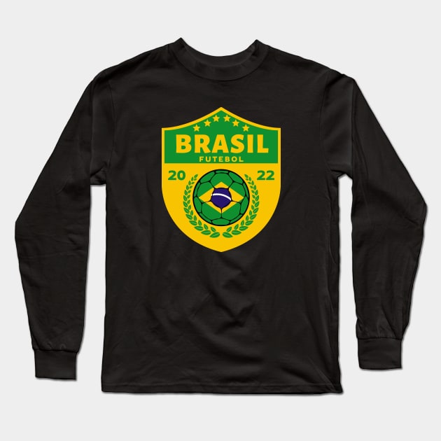 Brasil Football Long Sleeve T-Shirt by footballomatic